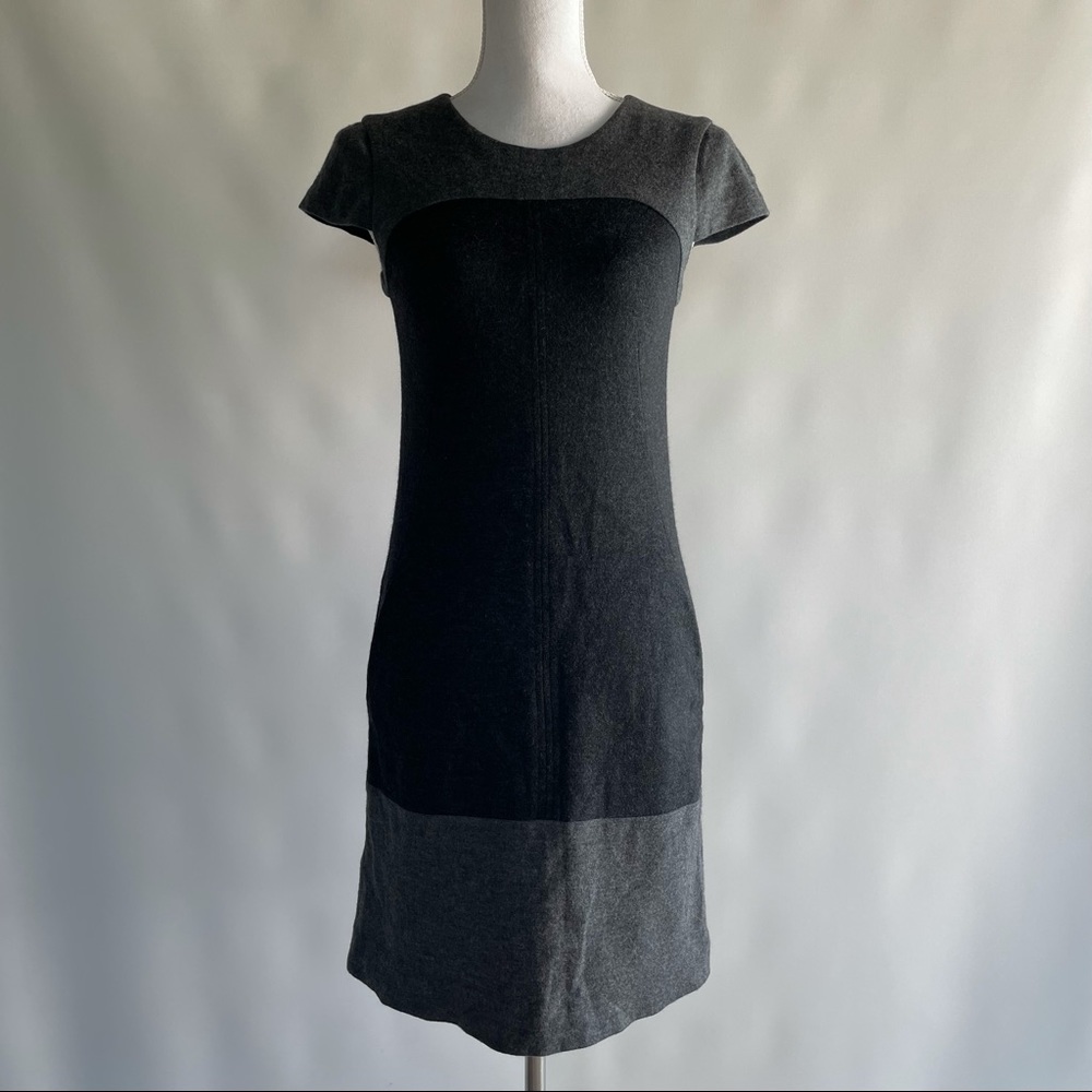 Vince Wool Blend Colorblock Shift Dress - sz 2